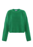 Swetry damskie - myMo Damski sweter z okrągłym dekoltem, luźny sweter akrylowy zielony rozmiar XL/XXL, zielony, XL - miniaturka - grafika 1