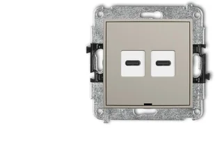 Karlik MINI Mechanizm ładowarki USB podwójnej 2xUSB C, 20W max. taupe 60MCUSBBO-7 - Gniazdka elektryczne - miniaturka - grafika 1