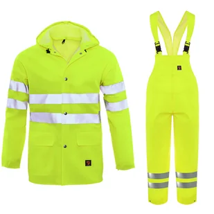 Ubranie PRZECIWDESZCZOWE sztormiak ODBLASKOWE kaptur YELLOW ROZM 60 - Odzież robocza - miniaturka - grafika 1