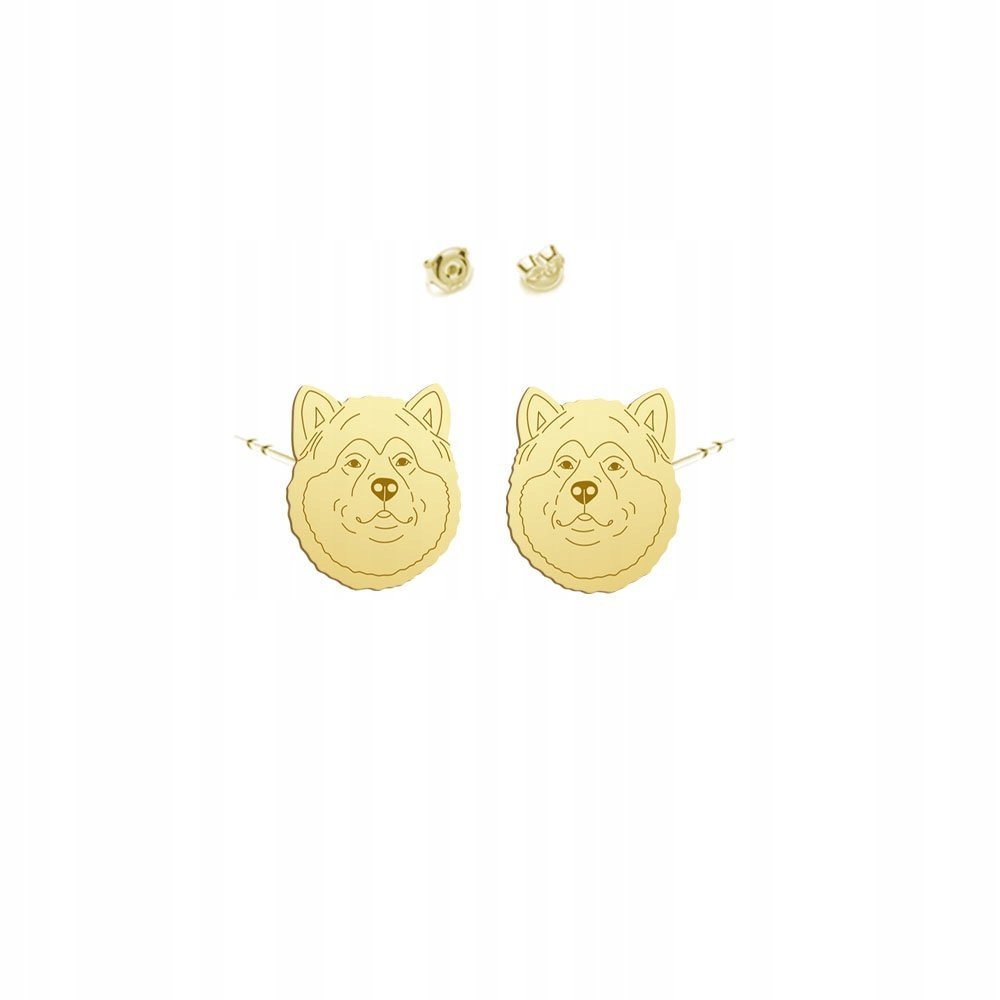 Kolczyki Złote z psem Alaskan Malamute 925 Kobieta Prezent DEDYKACJA GRATIS