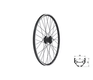 Koło rowerowe Kellys Draft Dynamo V-Brake 26” Czarne - Koła rowerowe - miniaturka - grafika 1