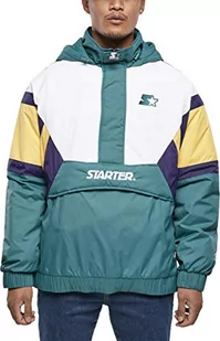STARTER BLACK LABEL Męska kurtka przeciwwiatrowa z zamkiem błyskawicznym w stylu retro, Retro Green/Wht/By/S Prpl, XXL - Kurtki męskie - miniaturka - grafika 1