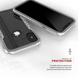 Zizo Shock Case Pancerne etui iPhone Xs / X z hartowanym szkłem na ekran (Silver/Gray) - Etui i futerały do telefonów - miniaturka - grafika 10