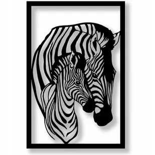 Zebry Obraz Ażurowy Loft Obraz 3D Dekoracja do salonu/ Kuchni - Dekoracje domu - miniaturka - grafika 1