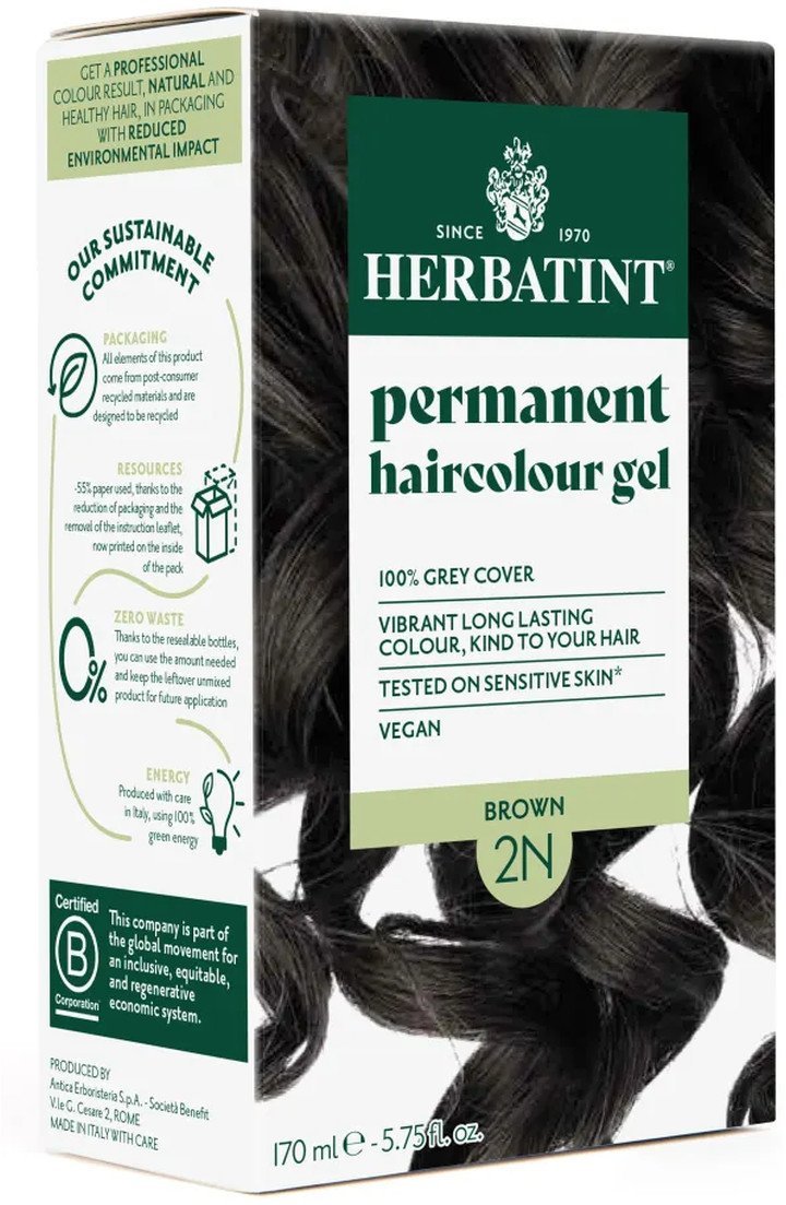Herbatint Trwała Ziołowa farba do włosów 170ml Brązowy 2N