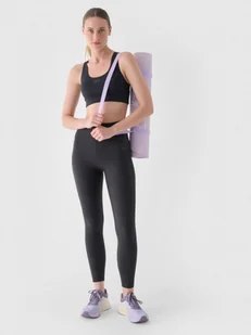 Damskie legginsy treningowe 4F 4FRAW24TFTIF353 - szare - Spodnie sportowe damskie - miniaturka - grafika 1
