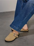 Moda i Uroda OUTLET - Reserved - Skórzane mule - beżowy - miniaturka - grafika 1