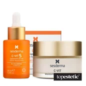 Zestawy kosmetyków damskich - Sesderma C-VIT Moisturizing Facial Cream + C-VIT 5 Liposomal Serum ZESTAW Krem nawilżający 50 ml + Serum do twarzy z witaminą C 30 ml - miniaturka - grafika 1