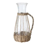 Karafki - Szklana karafka Venuto, z wiklinowym uchwytem, 1100 ml - miniaturka - grafika 1