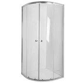 Kabiny prysznicowe - Invena Vitoria Kabina prysznicowa półokrągła 90x90x180 cm drzwi przesuwne, profile chrom, szkło przezroczyste, chrom AK-49-195-O - miniaturka - grafika 1