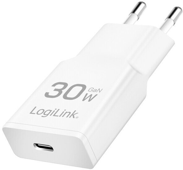 Ładowarka LogiLink LogiLink USB Wall Charger, GaN, 1port, USB-CF, PD 30W, slim, white PA0347
