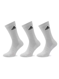 adidas Zestaw 3 par wysokich skarpet unisex Cushioned Crew HT3446 Biały - Skarpetki damskie - miniaturka - grafika 1