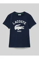 Koszulki i topy damskie - T-shirt z nadrukiem z logo i okrągłym dekoltem - Lacoste - miniaturka - grafika 1