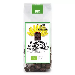 BIO PLANET BANANY W SUROWEJ CZEKOLADZIE BIO 100 g - - Inne słodycze - miniaturka - grafika 1