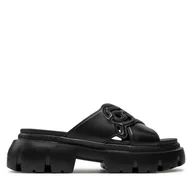 Klapki i japonki damskie - Klapki KARL LAGERFELD KL83504 Black Lthr - miniaturka - grafika 1