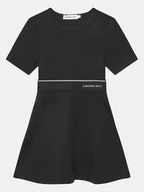 Sukienki i spódniczki dla dziewczynek - Calvin Klein Jeans Sukienka codzienna Logo Tape IG0IG02310 M Czarny Regular Fit - miniaturka - grafika 1