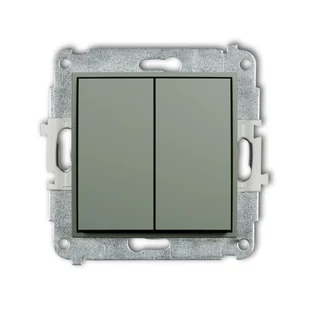 Wyłącznik podwójny Karlik MINI - szałwiowy - Wyłączniki światła i elektryczne - miniaturka - grafika 1