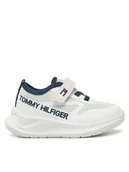 Buty dla chłopców - Tommy Hilfiger Sneakersy Low Cut Lace-Up/Velcro Sneaker T1B9-33868-1756 M Biały - miniaturka - grafika 1