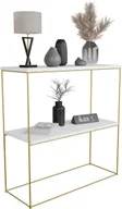 Konsole i sekretarzyki - Biała konsola na złotym stelażu - Rage 5X - miniaturka - grafika 1