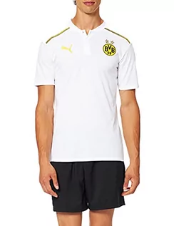 Koszulki męskie - PUMA PUMA Męska koszulka BVB Casuals Polo Puma White-Cyber Yellow XL 76469608 - grafika 1
