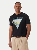 Koszulki męskie - Guess T-Shirt M6GI49 K3584 Czarny Reglan Fit - miniaturka - grafika 1