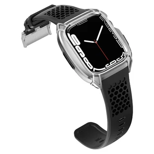 Kingxbar CYF148 2w1 pasek Apple Watch Ultra, SE, 8, 7, 6, 5, 4, 3, 2, 1 (49, 45, 44, 42  mm) z wbudowanym pancernym etui ze stali nierdzewnej srebrny - Akcesoria do smartwatchy - miniaturka - grafika 4