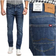 Spodnie męskie - Męskie Spodnie Jeansowe Mustang Vegas Slim Zwężane Dżinsowe W34 L30 - miniaturka - grafika 1