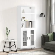 Szafki nocne - vidaXL Witrynka, biała, 69,5x34x180 cm, materiał drewnopochodny - miniaturka - grafika 1