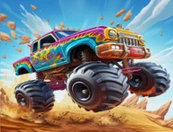 Zabawki kreatywne - Diamentowa Mozaika Auto Monster Truck 30x40 - miniaturka - grafika 1