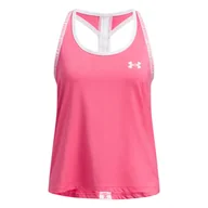 Koszulki dla dziewczynek - Dziewczęcy top treningowy Under Armour Tech Knockout Tank - różowy - UNDER ARMOUR - miniaturka - grafika 1