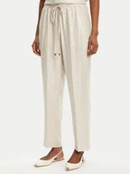 Spodnie damskie - ACCESS FASHION Spodnie materiałowe 53-5123-421 Beżowy Regular Fit - miniaturka - grafika 1