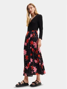 Desigual Sukienka letnia Memphis 24SWVW37 Czarny Regular Fit - Sukienki - miniaturka - grafika 1