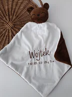 Pamiątka Chrztu Świętego - Misiu - personalizowana przytulanka (kolory, tkaniny) - miniaturka - grafika 1