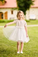 Sukienki i spódniczki dla dziewczynek - Księżniczkowa beżowa sukienka z tiulem Aurora - miniaturka - grafika 1
