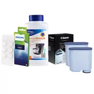 Akcesoria i części do ekspresów do kawy - Zestaw Philips - Filtr Philips Aquaclean CA6903 2szt, Uniwersalny Odkamieniacz 250ml, Philips CA6704/10 Tabletki Czyszczące - miniaturka - grafika 1