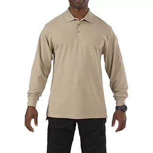 Koszulki męskie - 5.11 Taktyczna profesjonalna męska koszulka polo z długim rękawem, męska, polo profesjonalna, srebrna brązowa, M - grafika 1