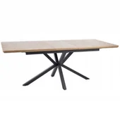 Stoły - Stół Logan 160/200x90cm Dąb/Czarny Mat Industrialny Salon - miniaturka - grafika 1