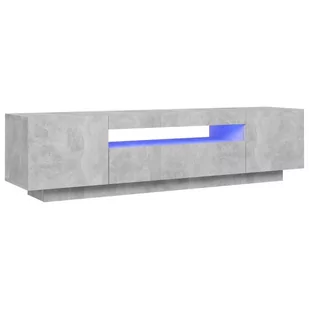 vidaXL Szafka TV z oświetleniem LED, szarość betonu, 160x35x40 cm - Szafki RTV - miniaturka - grafika 1