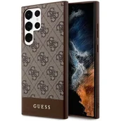 Etui i futerały do telefonów - Etui GUESS 4G Stripe Collection do Samsung Galaxy S24 Ultra Brązowy - miniaturka - grafika 1