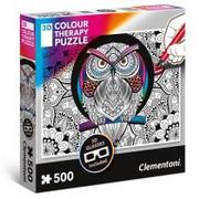 Powieści - Clementoni Puzzle 500 Colour Therapy Sowa - miniaturka - grafika 1