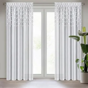 Zasłona na taśmie marszczącej STELLA 140 x 270 cm biały - Zasłony - miniaturka - grafika 1