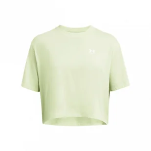 Damski t-shirt crop-top Under Armour UA W Boxy Crop Logo Ss - zielony - UNDER ARMOUR - Koszulki sportowe damskie - miniaturka - grafika 1