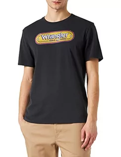 Koszulki męskie - Wrangler Męski T-shirt, Faded Black, XL, Faded Black, XL - grafika 1