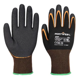 PORTWEST AP35 RĘKAWICE GRIP 15 NITRILE Z PODWÓJNYM POWLECZENIEM; CZARNY/POMARAŃCZOWY - Rękawice robocze - miniaturka - grafika 1