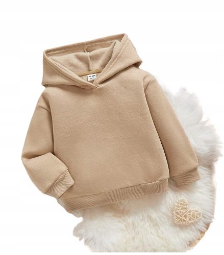 SHEIN BLUZA DZIECIĘCA BEŻOWA Z KAPTUREM 74 ŁŁC