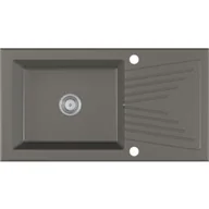 Zlewozmywaki - EOS Zlewozmywak granitowy z ociekaczem BARICCO szary metalik - miniaturka - grafika 1