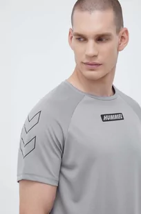 Hummel t-shirt treningowy Topaz kolor szary z nadrukiem - Koszulki męskie - miniaturka - grafika 1