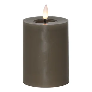 Świeca LED woskowa FLAMME FLOW brązowo-szara 12,5cm 1500h - Świece - miniaturka - grafika 1