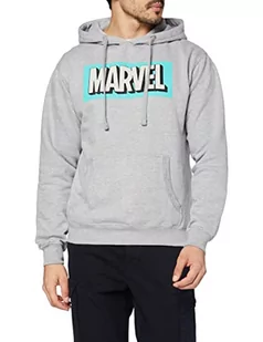 MARVEL Męska bluza z kapturem z logo retro, wrzos szary, XL - Bluzy męskie - miniaturka - grafika 1