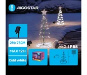 Ozdoby bożonarodzeniowe - Aigostar - LED Solarna dekoracja bożonarodzeniowa LED/0,26W/3,7V 75cm IP65 zimna biel - miniaturka - grafika 1